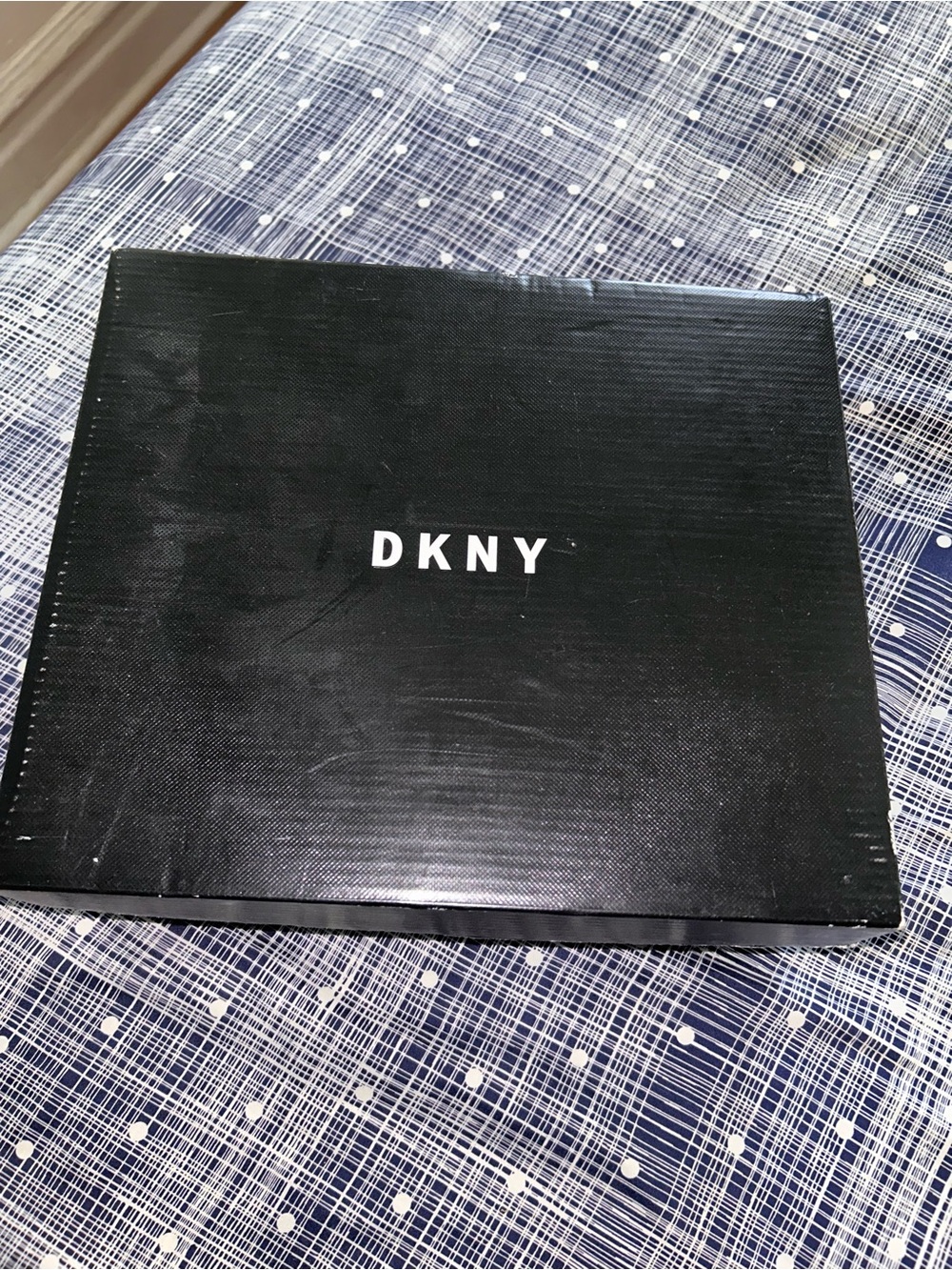 DKNY Black Knit Wedge Sneaker Boot with Gold Accents - Picture 11 of 12